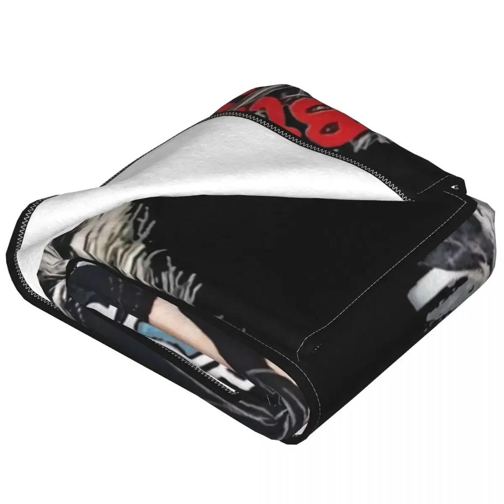 Bill Kaulitz Tokio Hotel Knitted Blankets Flannel Rock Metal Band Lightweight Thin Throw Blankets for Bed Bedroom Quilt