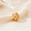 3 Pcs Zircon Korean Wave Multilayer Geometry Ear Cuff Clip on Earrings For Women Without Piercing Non-pierced Jewelry