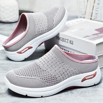 Shoes Women's Shoes Versatile Summer New Baotou Half Drag One Pedal Slippers Wear Solid Color Versatile Casual Shoes