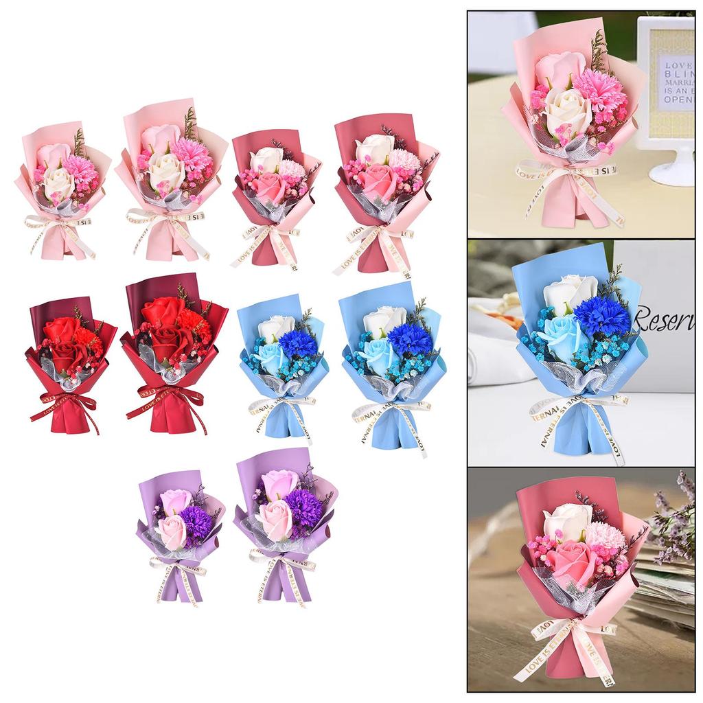 Soap Flower Bouquet Bath Soap Flowers Centerpieces Artificial Flower Bouquet for Wedding Thanksgiving Engagement Anniversary Her