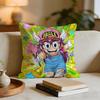 Cartoon Dr SSlump Arale Cushion Cover Short Plush Pillowcase for Bed Sofa Carwashable