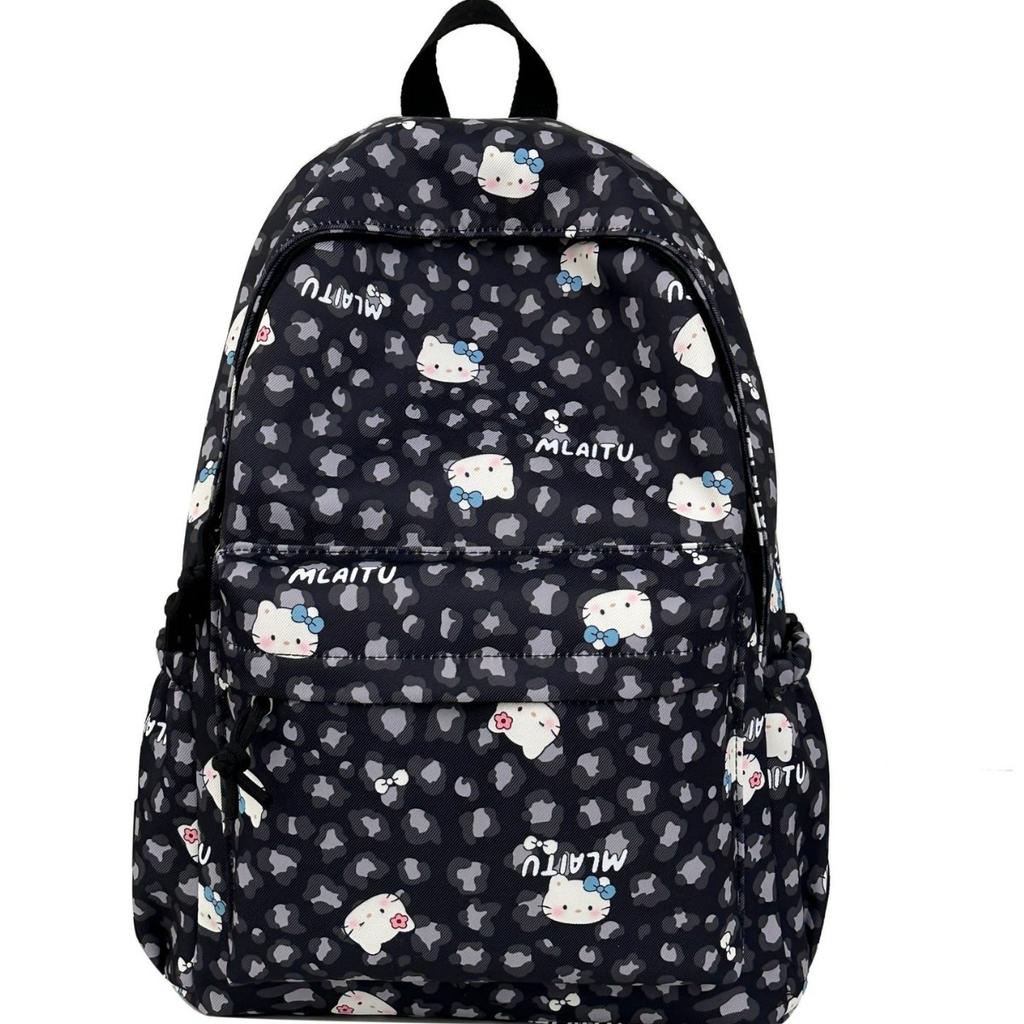 Schoolbag Korean version ins new high-value niche retro fresh leopard print backpack junior high school students lightweight travel backpack