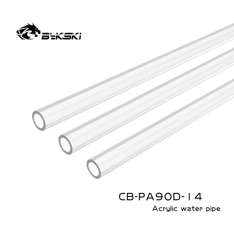 Bykski CB-PA90D-14 PC-Wasserkühlung Biegung Hartrohr Acryl Vorbiegung 90 Grad Außendurchmesser 12/14/16mm 50*20cm transparentes Hartrohr