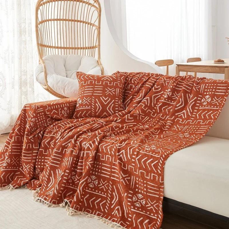 Chenille Sofa Blanket Multipurpose Bohemia Furniture Cover Durable Fabric Dust-proof Anti-scratch Home Living Room Decor