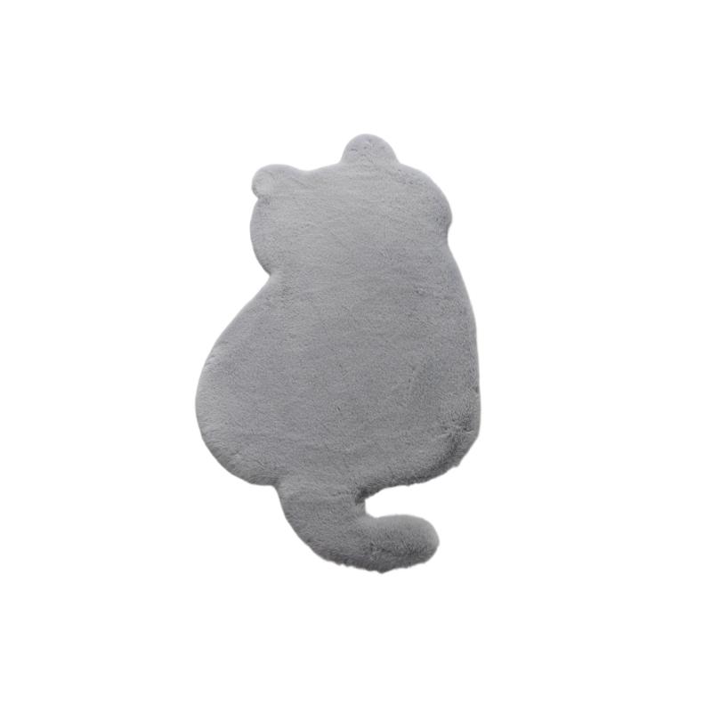 Bedroom Entryway Kitty Outline Accent Carpet with Soft Acrylic Floor Covering and Skid Resistant Backing for Daily Use