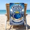 Cru-zeiro Esporte Club Crest Printed Beach Towel, Super Soft Microfiber, Perfect Gift Birthday, for Pool, Beach, Travel, for Family and Friends