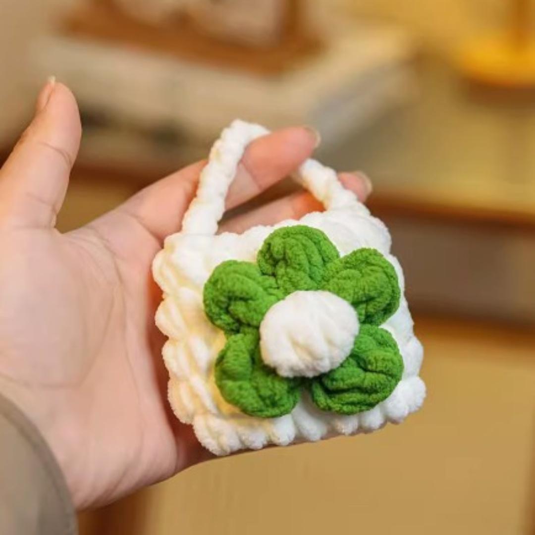 

Mini Crochet Handbag Cute Knit Pouch Earphone Bag Knitted Cases Handmade Headphones Boxes Portable Knitted Headset Covers Holder