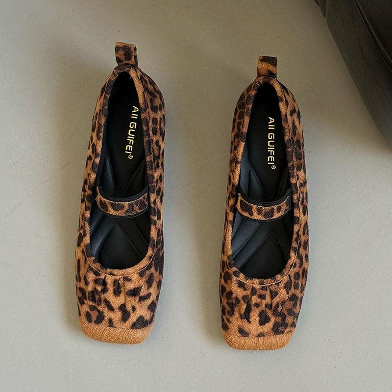 

Дизайнерская обувь на плоской подошве Туфли Мэри Джейн для женщин Модные женские балетки с леопардовым принтом Женские танцевальные туфли 42 цветной печати леопарда