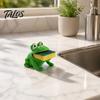 Practical Kitchen Sponge Drainer Frog Holder for Sink, Cute Animal Shape Caddy, Draining Rack, Novelty Countertop Organizer Cleaning Sponges
