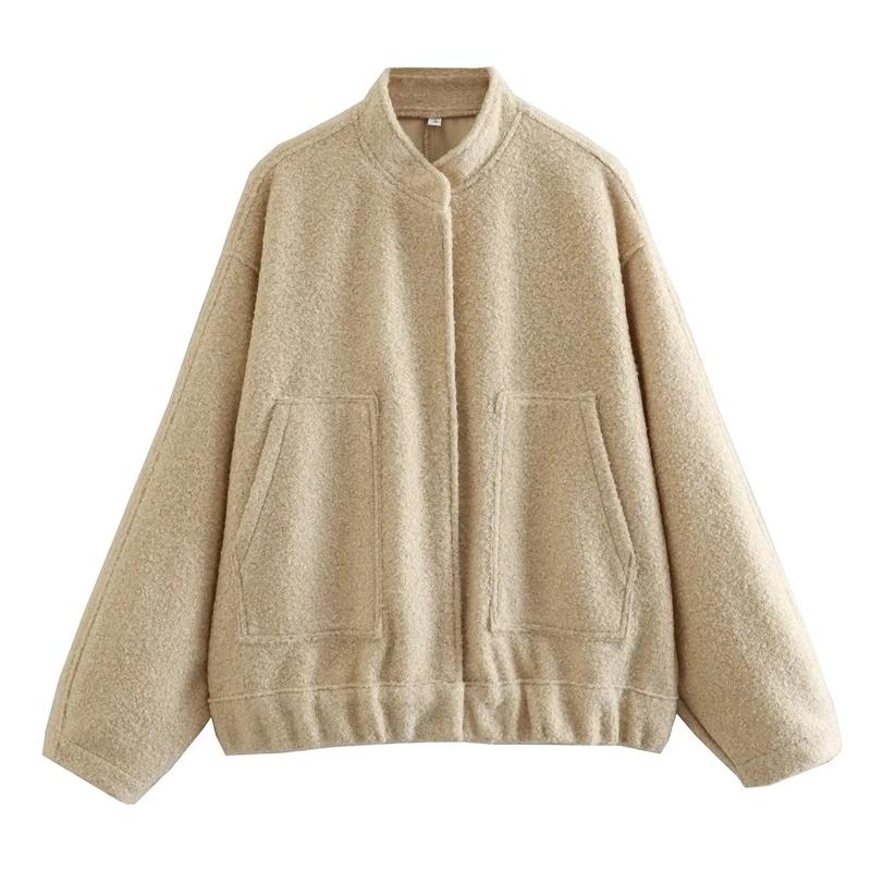 Woman Tweed Jacket Coat Fluffy Plush Jackets for Women Bomber Jacket Coat Autumn Winter Black White Demi-season Jacket