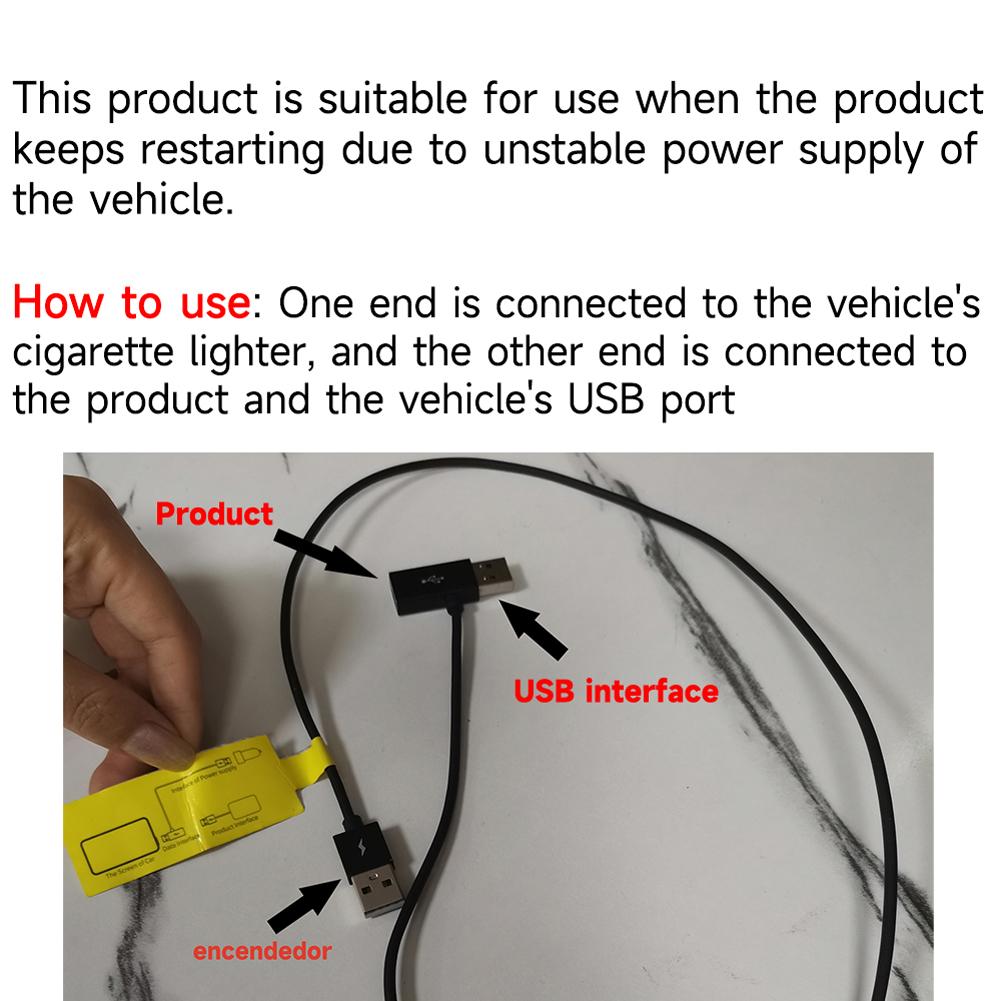 1-3Pcs 12V Car AI Box Wireless CarPlay Ai Box Power Cable  Android Auto Two-Point Line Prevent Restart Stable Power Converter
