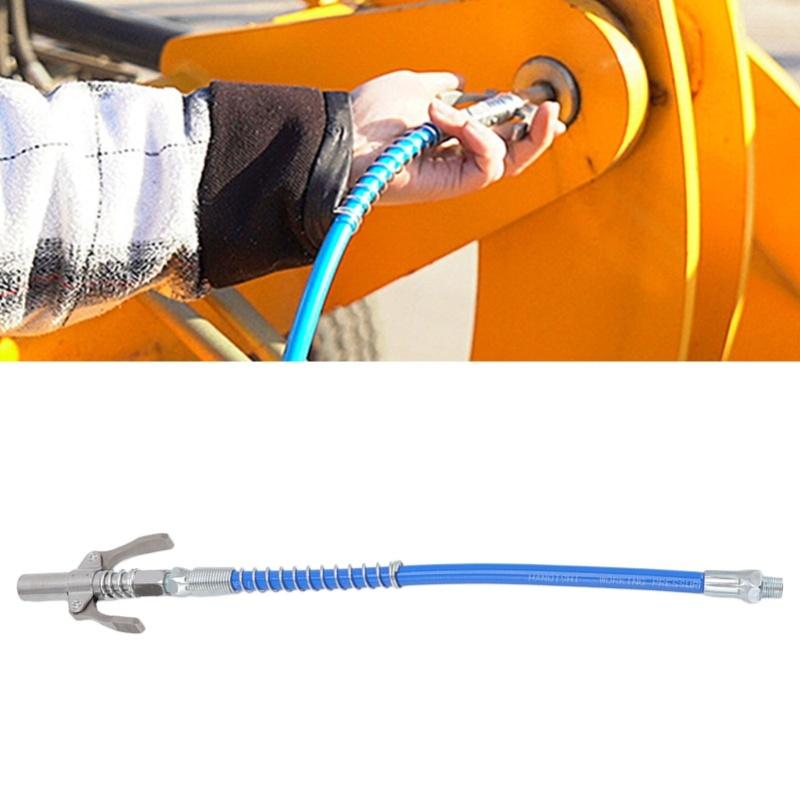 Acoplador de Ferramenta de Graxa Elétrico Manual Bico de Óleo de Alta Pressão Braçadeira de Travamento Duplo Bico de Graxa Com Mangueira de 30,5 cm Rosca Macho