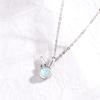 Cosmic Star Blue Necklace with Diamonds Cat's Eye Cute Rabbit Pendant Simple Korean Version Niche Design Sense ins