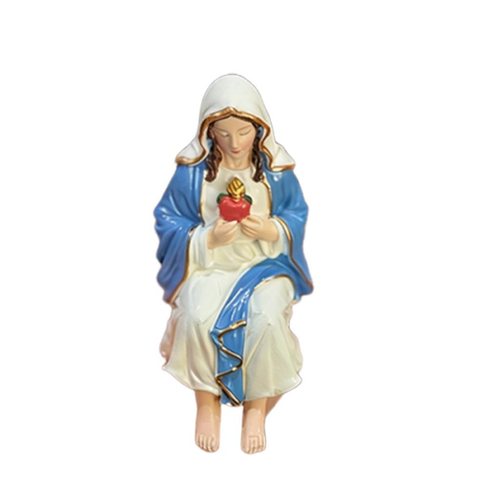 Sitting Design Virgin Mary Statue Resin Material Desk Companion Blessed Mother Mary Virgin Mary Ornament for Car Dashboard