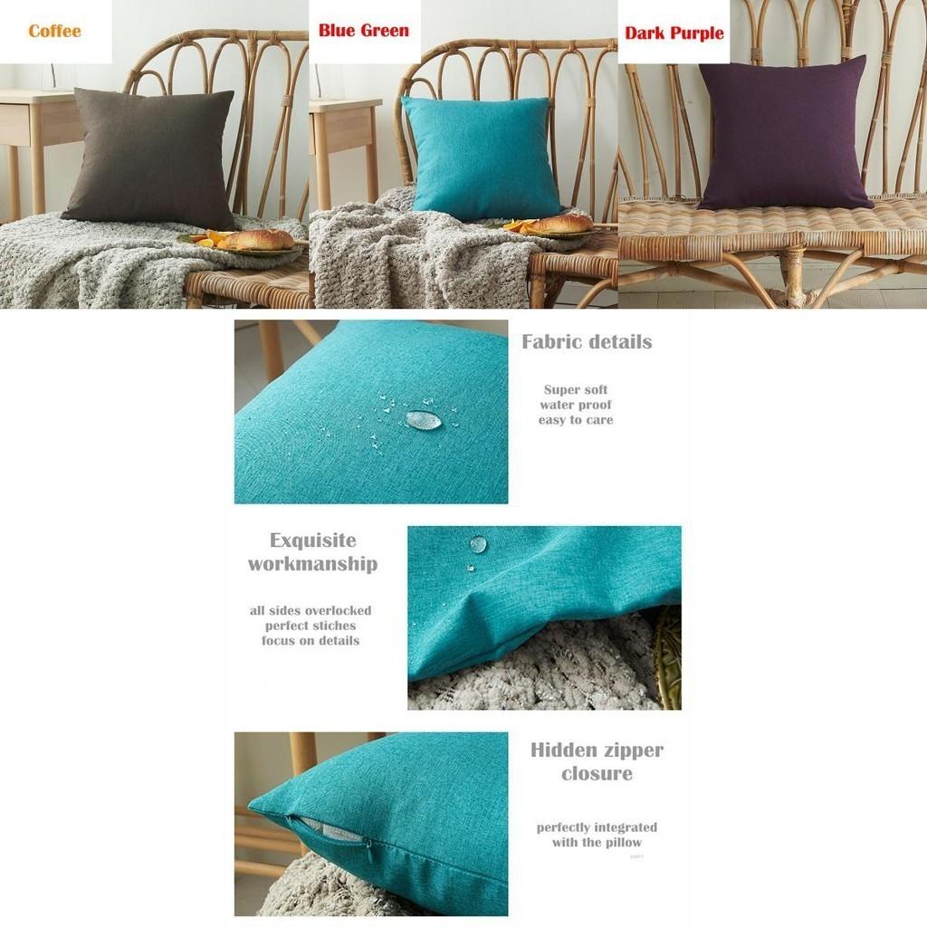 Elegant Solid Color Waterproof Pillow Cases With Invisible Zipper For Home Dcor