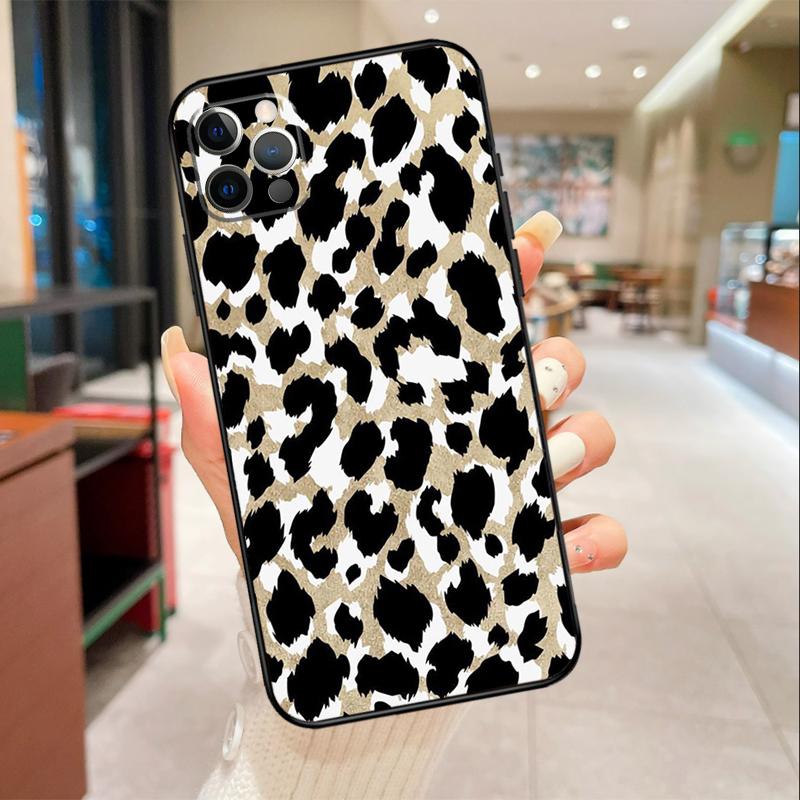 Leopard Skin Phone Case For iPhone 17 16 15 14 13 11 12 Pro Max mini 16 Plus 16e 17 Air Protective Cover