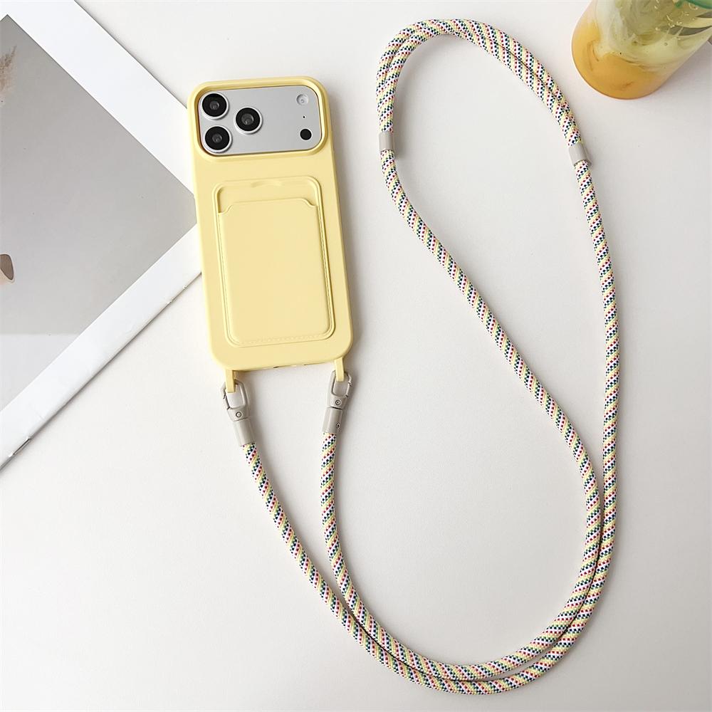 Crossboby Lanyard Rope Phone Case For iPhone 17 Air 16 15 14 Plus 13 12 11 Pro Max Silicone Card Package Fall Prevention Cover