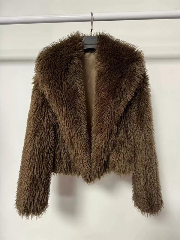 Medium-weight Fall/Winter Women's Coat Eco-friendly Faux Fur Short Coat