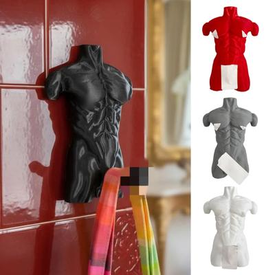 Gancho de Parede Homem Musculoso Heavy Duty Impresso em 3D Arte Corpo Nu Gancho Decorativo Casa Banheiro Toalha de Chuveiro Esponja Cabide