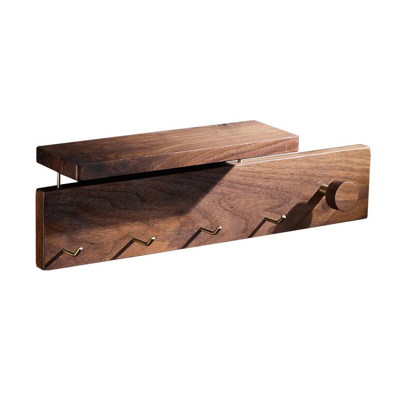 Solid wood Bathroom Hanging Coat Hook Wall Mounted Storage Rack Towel Rack Bedroom Coat Hat Hook Bathroom Shelving