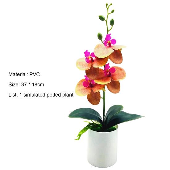 Bonsai fals de lux, fără ofilire, bricolaj, colorfast, viu, în ghiveci, flori artificiale de orhidee, furnituri de grădinărit