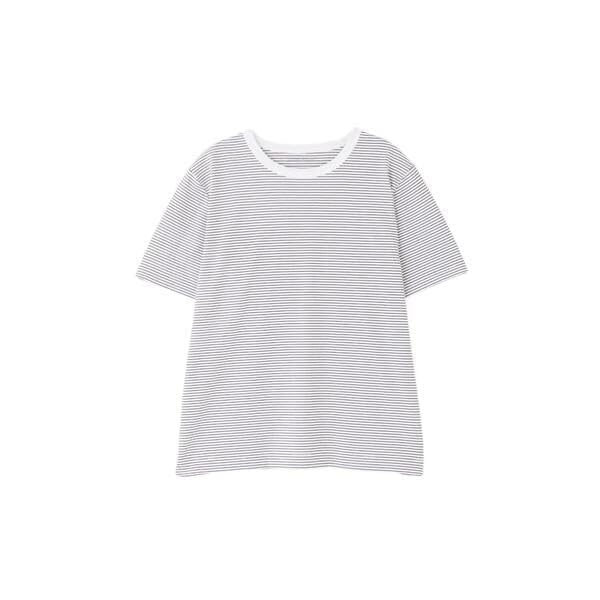 Human Woman Short Sleeve Striped Size M T-Shirt (Organic Cotton) / Women's / 077-5160314 013_Black Striped,