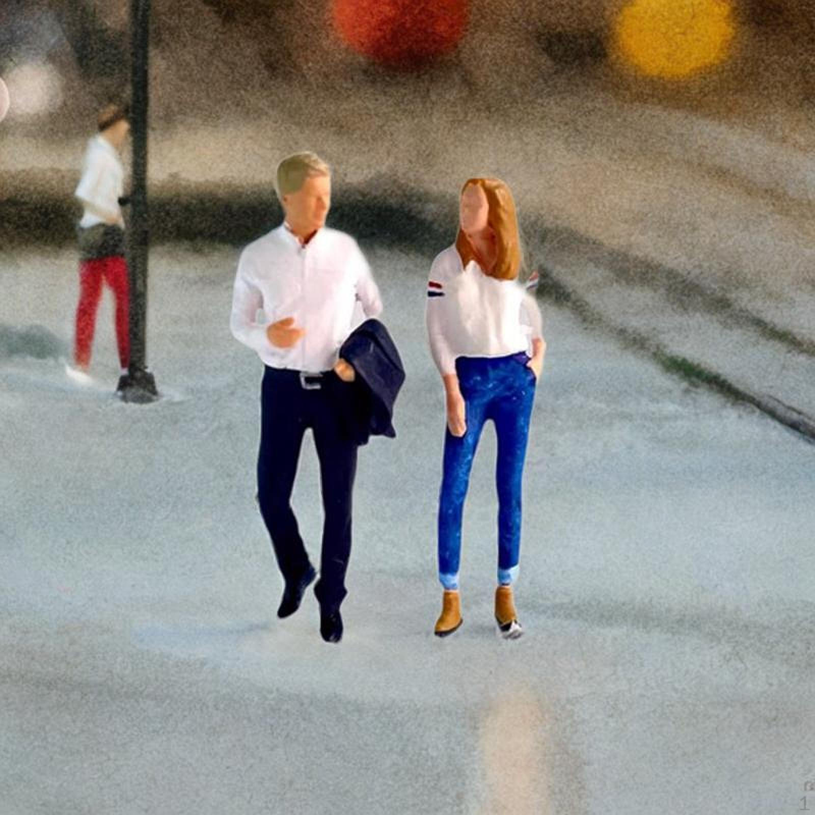 

2 шт. Фигурки людей в масштабе 1/64, диорамные фигурки для миниатюрных декораций, аксессуары White