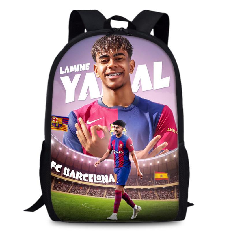 Lamine Yamal Lionel Messi Football Star Printed Kids Backpack Large Capacity School Bag For Daily Use