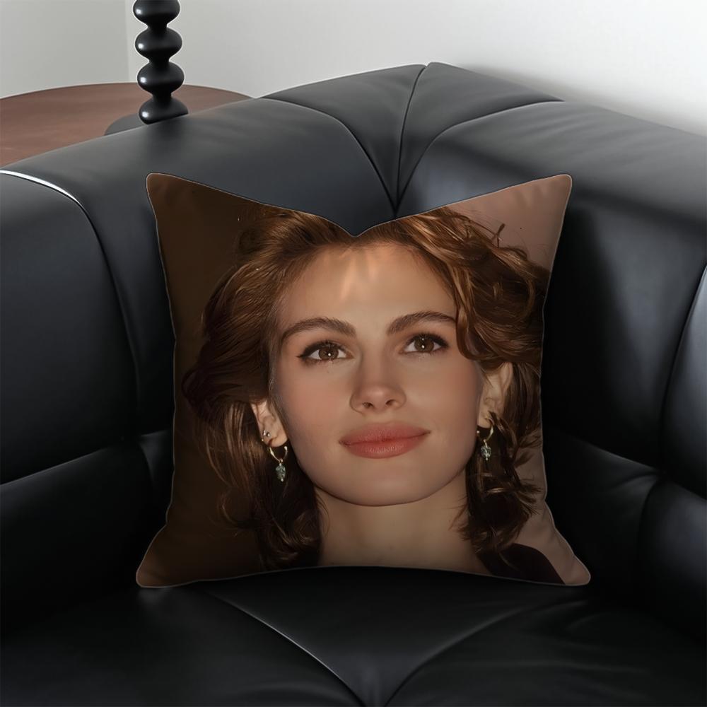 JJulia Roberts Cushion Cover Pillow Case Antidustmite Invisible zipper silky plush cushion