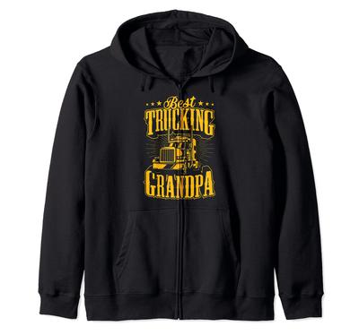 Bester LKW-Opa Lustig Cool Sattelschlepper Reißverschluss Hoodie