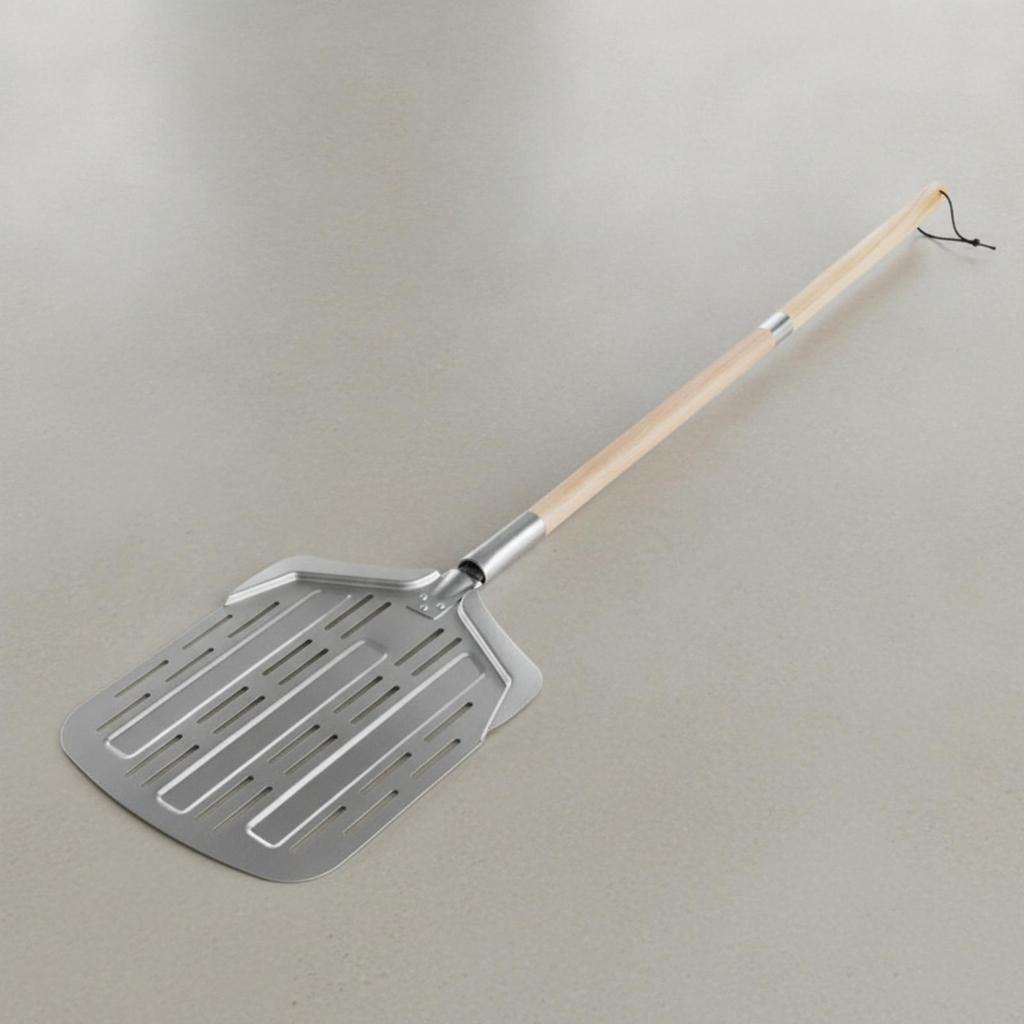 Aluminum Pizza Peel with Wooden Handle Perforated paddleResistant for Home