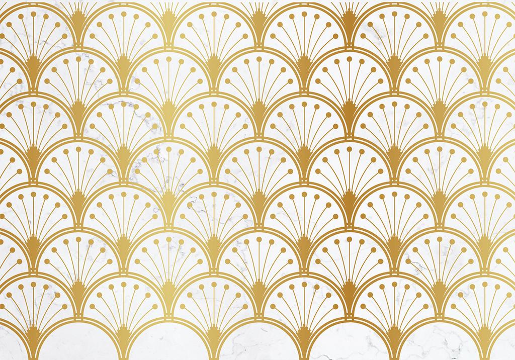 Wallpaper - Gold And Marble Art Deco Inspired Pattern