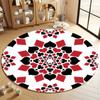 "Card Suit Pattern Rug for Game Rooms" round carpet for home sofa bedroom, gift