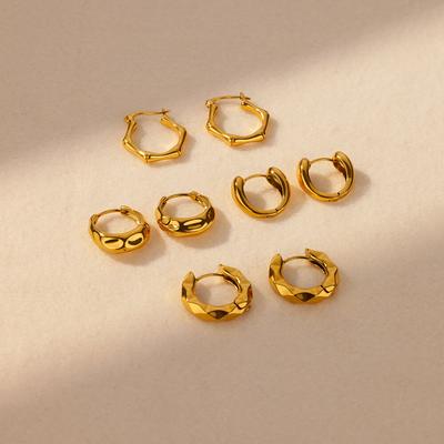 Stainless Steel Earrings For Women Small Gold Color Round Circle Hoop Earrings Ear Piercing Jewelry Wedding Pendientes Mujer