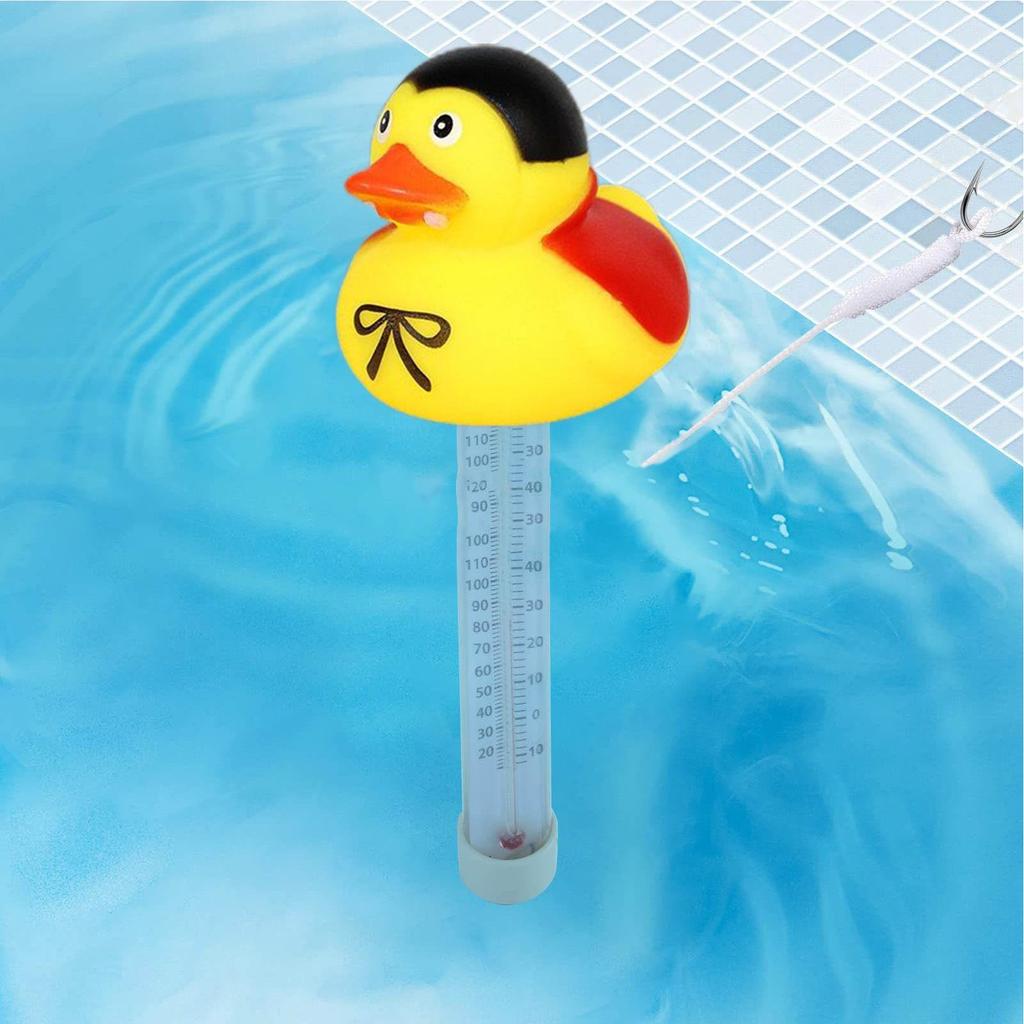 Teploměr do bazénu Plovoucí kachnička Měřič teploty vody Snadno čitelný Plovoucí měřicí zařízení s provázkem Pro bazén