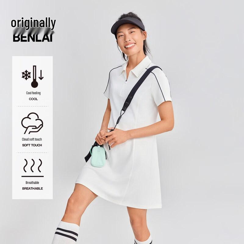 

BENLAI Women s Cloud Soft Cooling Short Sleeve Midi Dress L