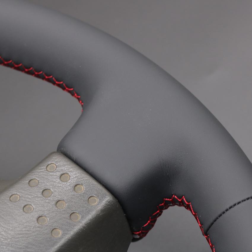 Black Faux Leather Hand-stitched No-slip Soft Car Steering Wheel Cover Braids For Nissan Stagea 1996-1999 Patrol Y61 1997-2004