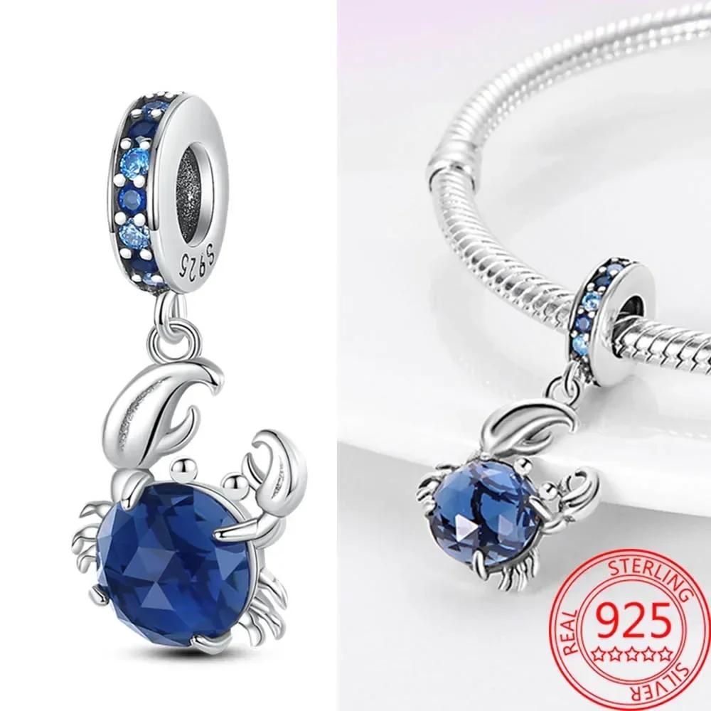 Kupfer Blau Ozean Serie Perlenanhänger Passend Für Das DIY Armband Der Marke Damenschmuck Freundin Geschenke