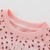 Girls' Polka-Dot Cat Long-Sleeved Sweatshirt Baby Autumn and Winter Clothing Infant and Toddler Round Neck Pullover Bottoming Shirt Top