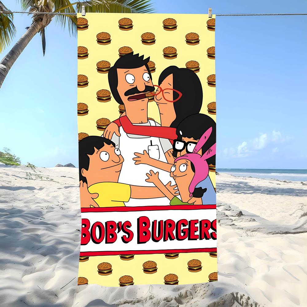Beach Towel Oversized Casual B-Bob'S Burgerss Towel Super Absorbent Soft Swim Beachtowels For Men, Women