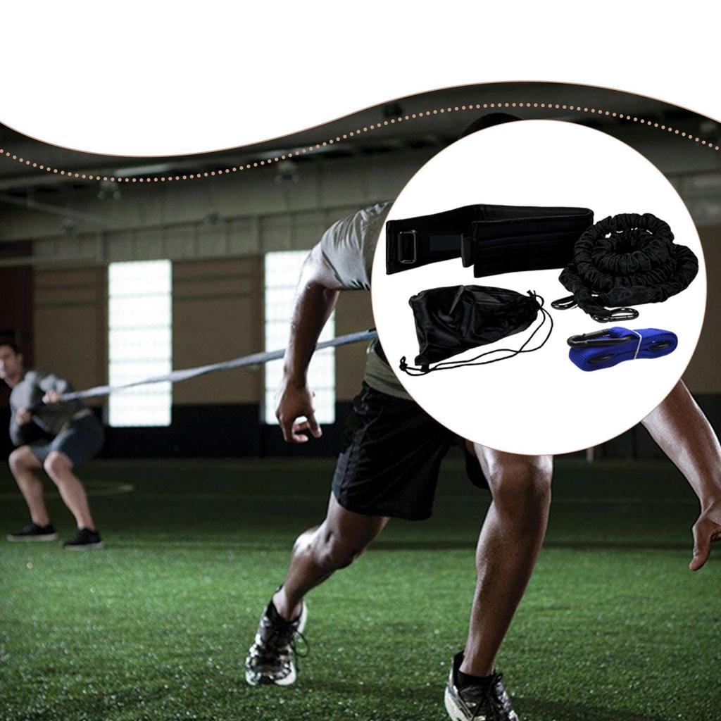 Speed Resistance Training Rope Set 100 Pounds Pull Force 5M Stretch with Waist Belt