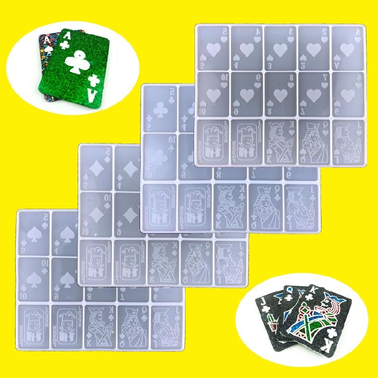 15 Cavities Playing Card Epoxy Molds DIY Resin Craft Cards Silicone Casting Mold