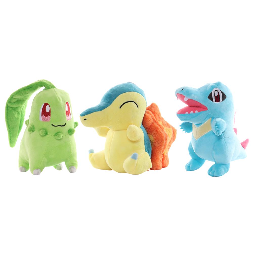 Anime Pikachu Cyndaquil Chikorita Totodile Kawaii Plush Toy Stuffed Doll Christmas Halloween Gifts For Kids