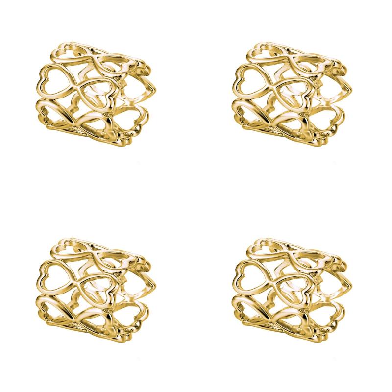1/4Pcs Alloy Circle Scarves Brooch Pins Metal Heart Hollow Out Silk Scarf Buckle Ring Clips For Women Girls Clothing Accessories