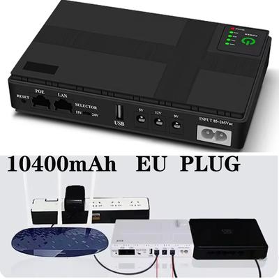 DC-Netzteil Unterbrechungsfreie Stromversorgung 10400mAh 5V 9V 12V USV Router Optisches Cat Eingebauter Adapter Notstromversorgung EU