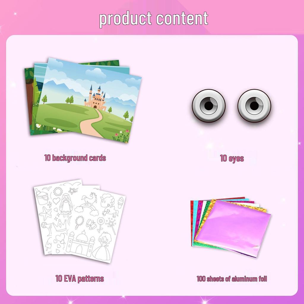 EVA 3D Landscape Dress-Up Toy Stickers for Boys & Girls - DIY Aluminum Foil Set