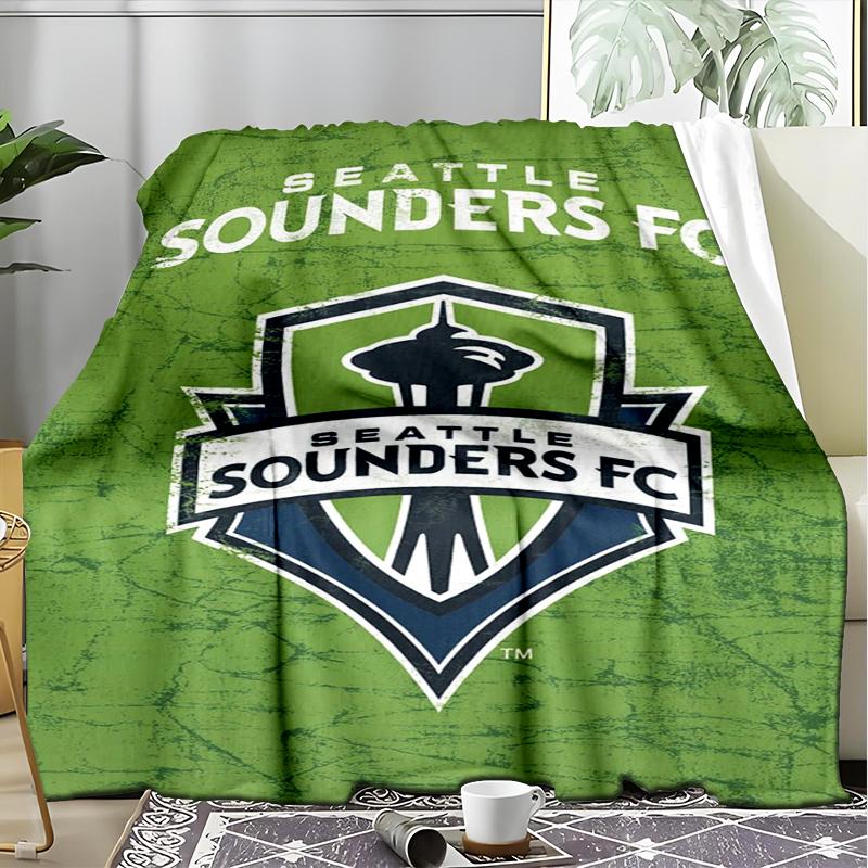1PC Seattle Sounders FC Printed Soft Flannel Blanket Throw for Adult Bedroom Living Room Sofa Camping Travel Fan Gifts Christmas Gifts