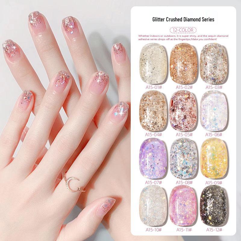 2024 Super Flash Silver Diamond Glitter Nail Polish Gel