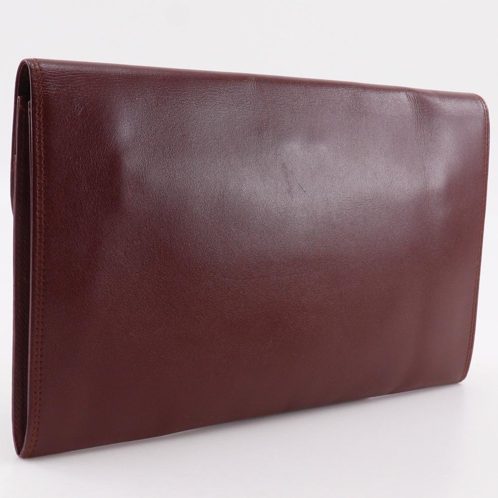 CARTIER Must Line Clutch bag Bordeaux Calfskin Women Used