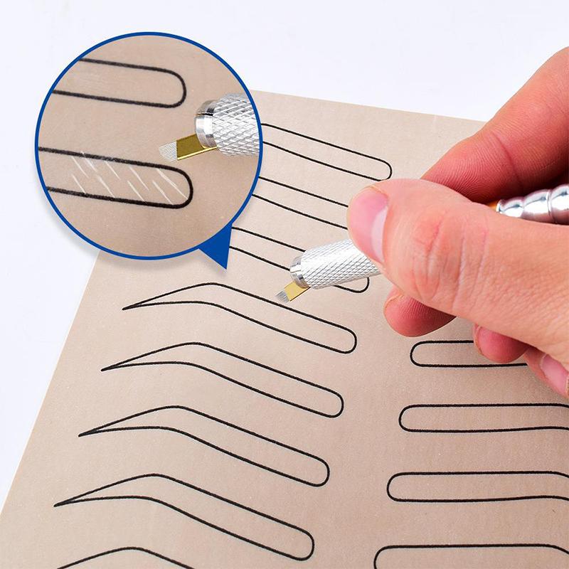 1 Pcs Silicone Blank Eyebrow Brow Tattoo Permanent Makeup Supplies Microblading Practice Skin Tattoo Beginner Exercise Tool